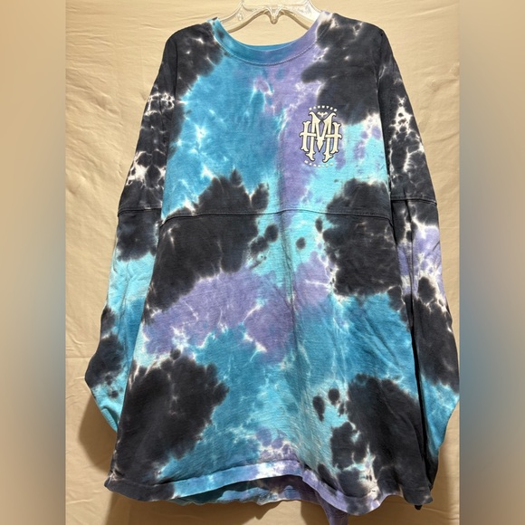 Disney Haunted Mansion Tie-Dye Long Sleeve Shirt - Black, Blue & Purple Size XL - Picture 4 of 11